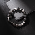 Strength Release Volcanic Rock Zebra Stone Scorpio Bracelet
