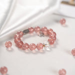 Cherished Joy Strawberry Quartz Clear Quartz Aries Bracelet
