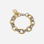 18K Gold & Silver Chain Link Fashion Bracelet