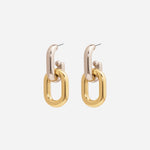Dual - Tone Titanium Steel Hoop Earrings