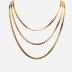 triple herringbone chain necklace for women