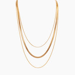Herringbone & Thin Snake Chain Layered Necklace