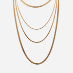 quadruple herringbone chain necklace
