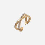 Golden Pave Adjustable Ring