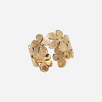 Adjustable Golden Floral Ring