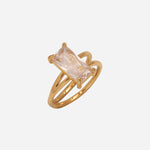 Golden baguette cut ring