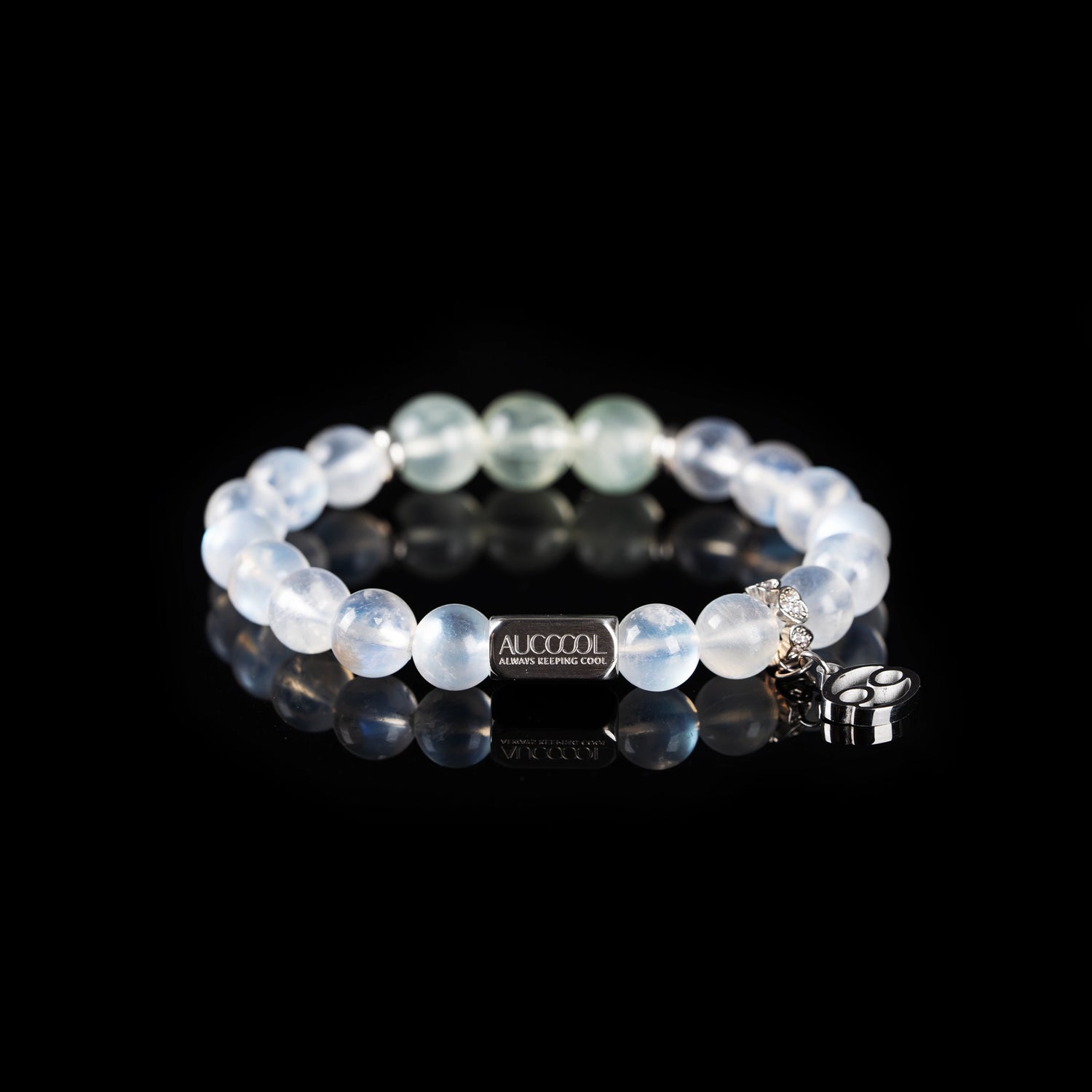 Fleeting Glimpse Blue Moonstone Prehnite Cancer Bracelet