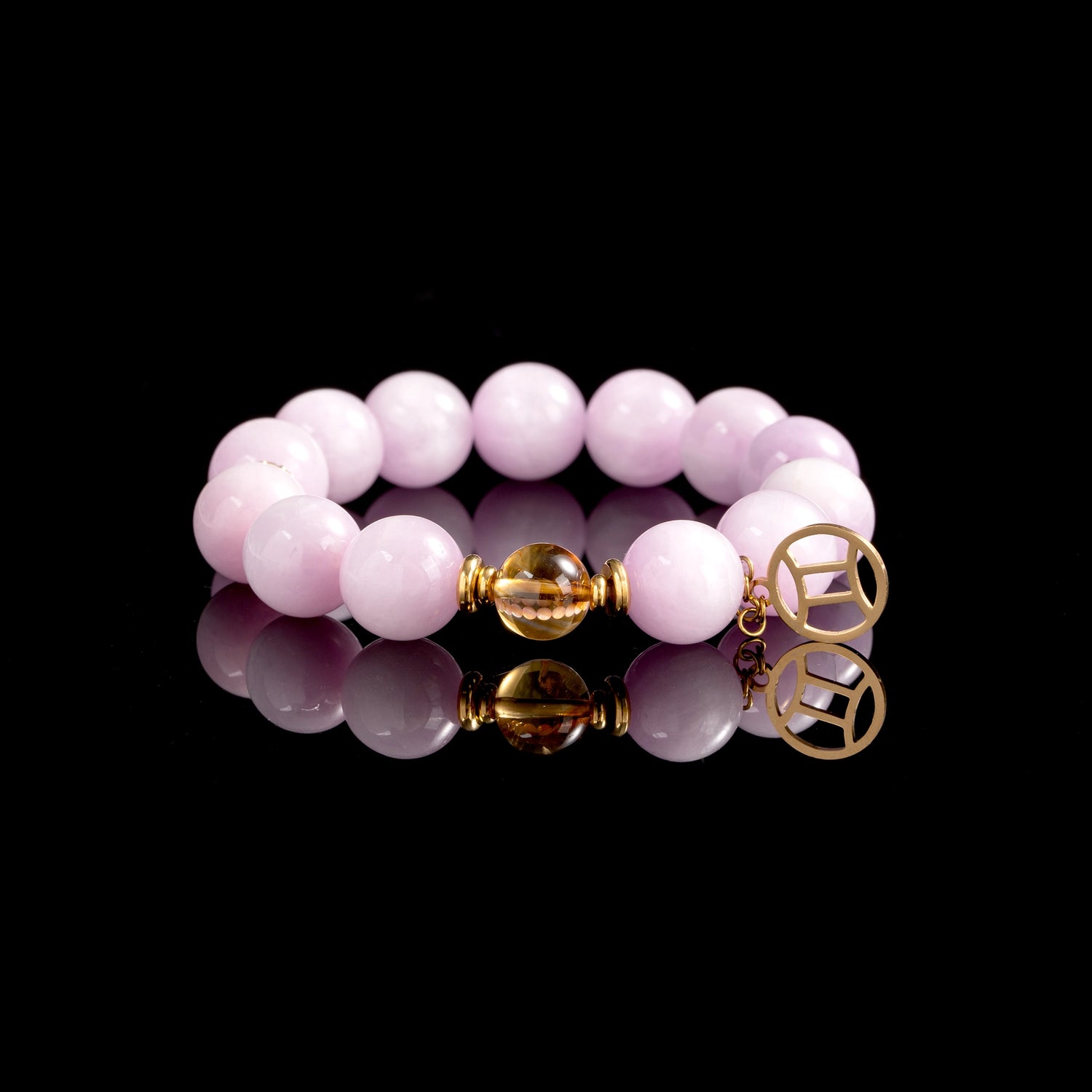 Mystic Brilliance Purple Spodumene Yellow Topaz Gemini Bracelet