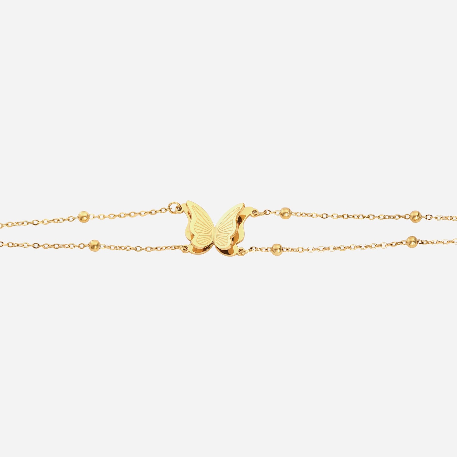 Double Chain Butterfly Bracelet