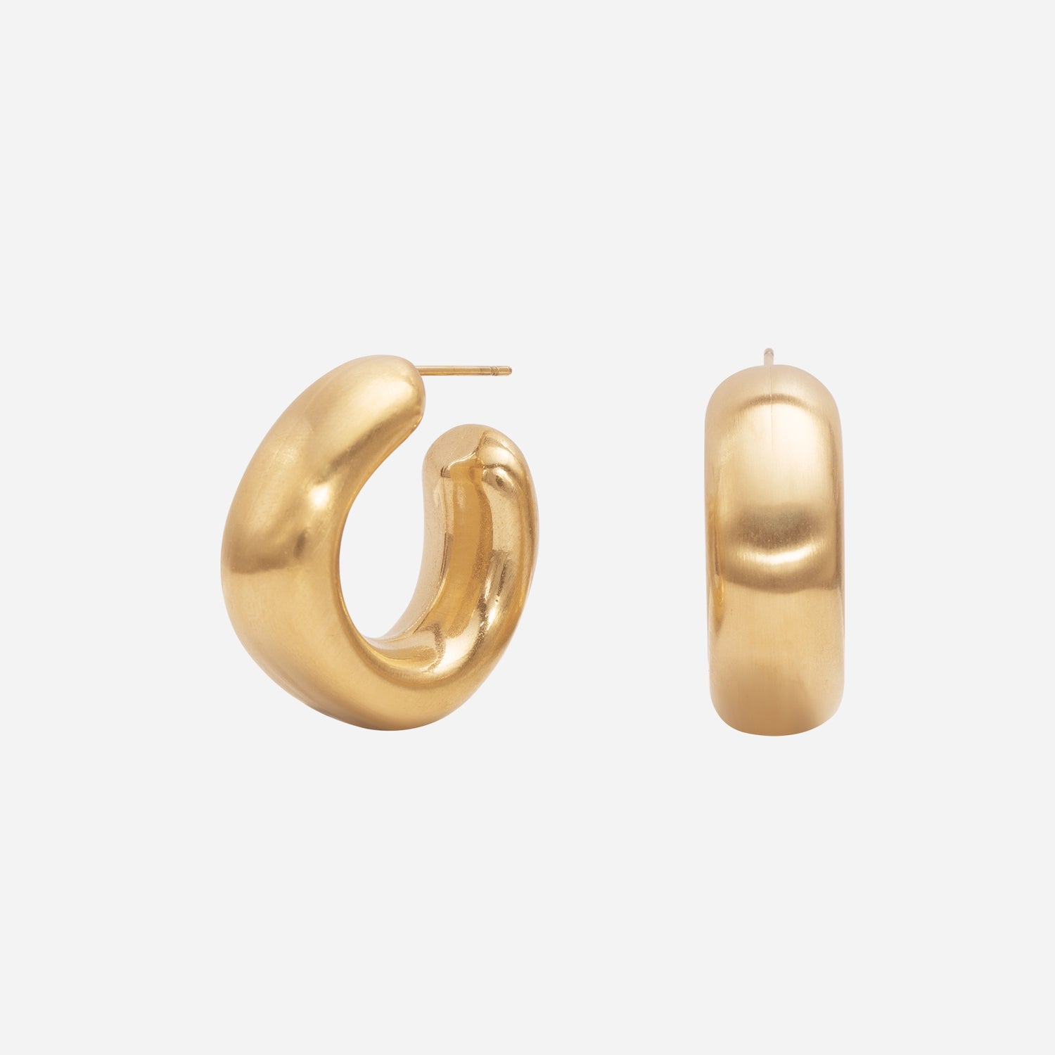 Brushed Square & Circle Earrings