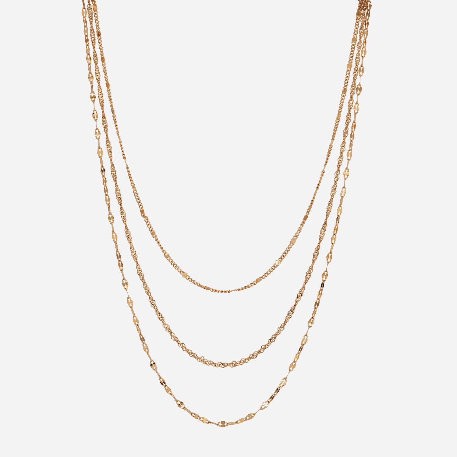 Gold personalized Triple-strand Necklace