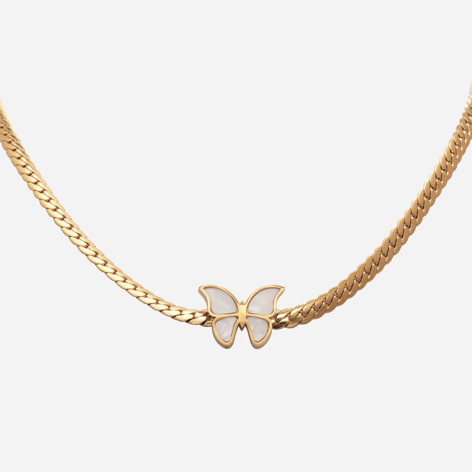 mother of pearl butterfly Choker